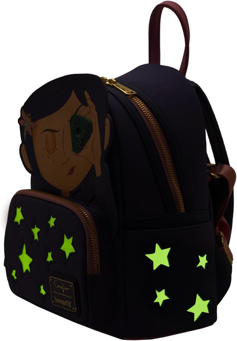 Loungefly Coraline Stars Mini Backpack - Glow in the Dark