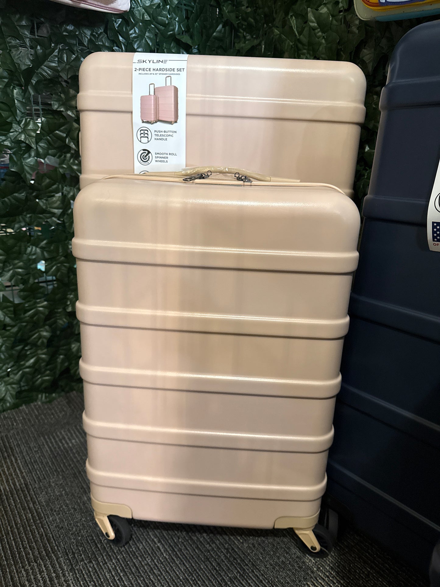 Skyline 2 piece hard side luggage set rose smoke