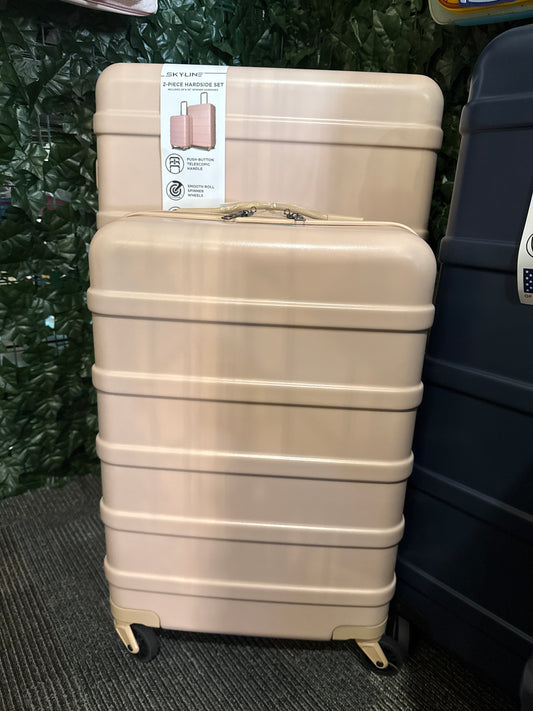 Skyline 2 piece hard side luggage set rose smoke