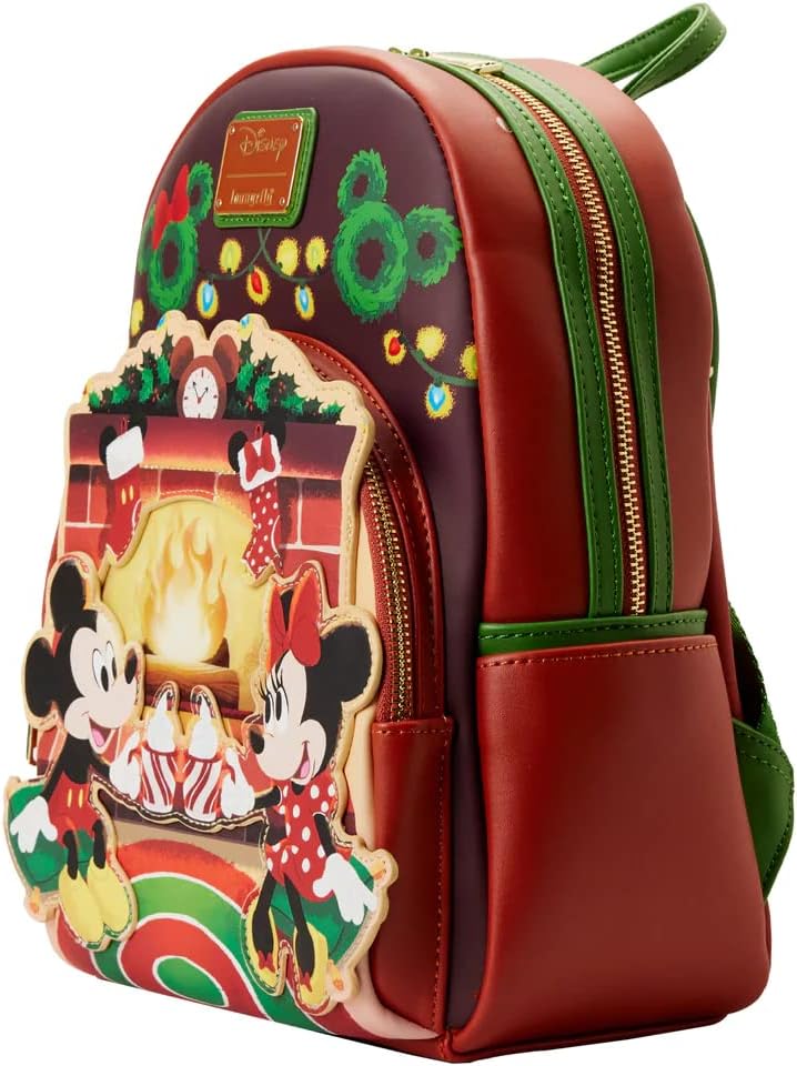 Loungefly Disney Mickey & Minnie Mouse Hot Cocoa Fireplace Mini Backpack - Light Up