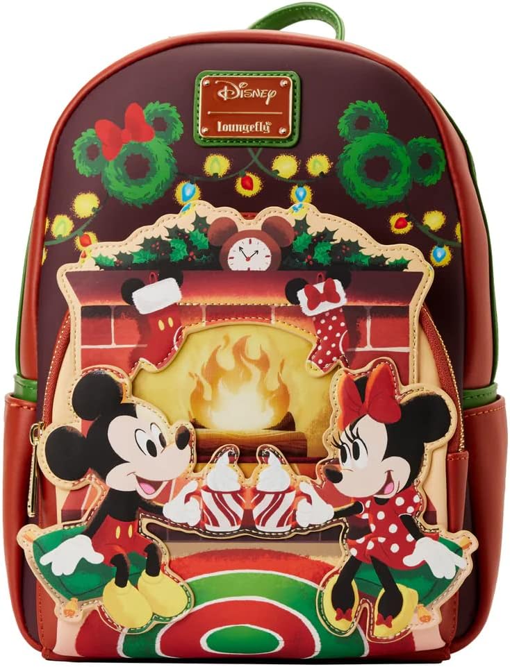 Loungefly Disney Mickey & Minnie Mouse Hot Cocoa Fireplace Mini Backpack - Light Up