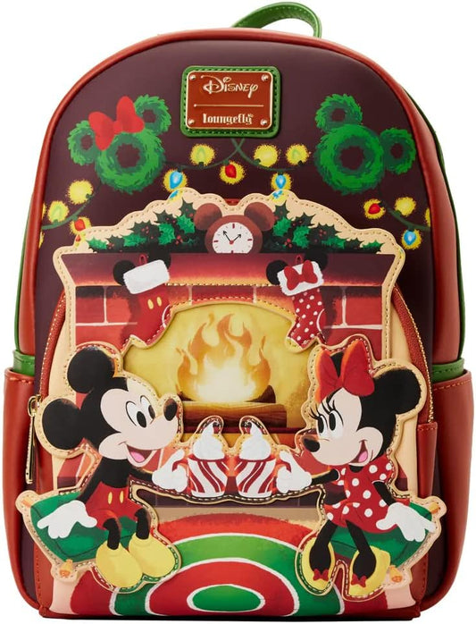 Loungefly Disney Mickey & Minnie Mouse Hot Cocoa Fireplace Mini Backpack - Light Up