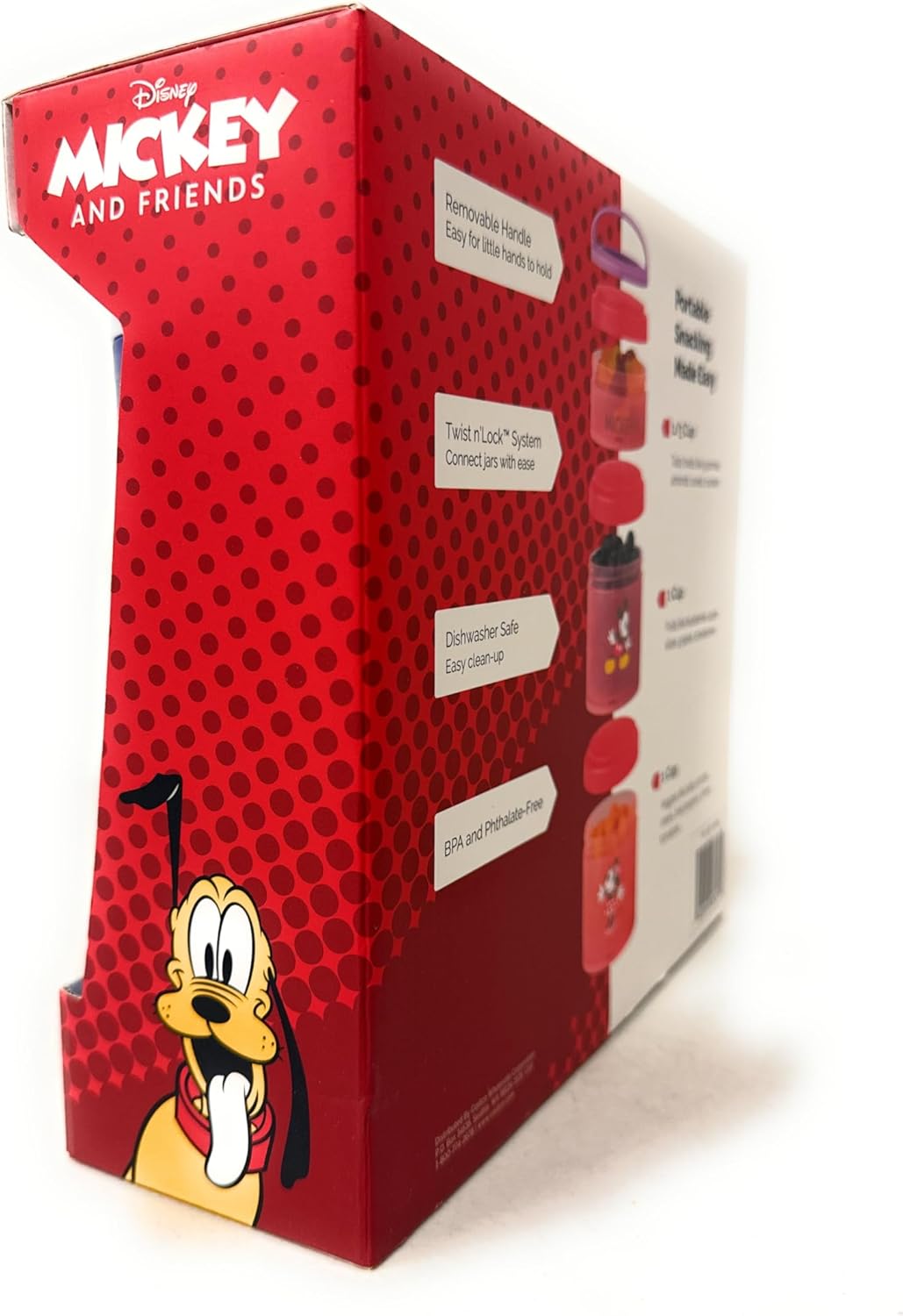 Whiskware Portable Stackable Snack Containers for Kids - Mickey and Friends