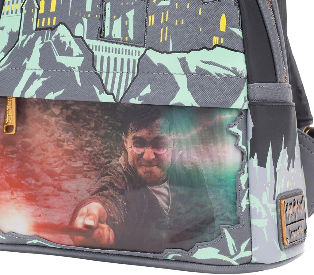 Loungefly Harry Potter vs. Voldemort  Battle of Hogwarts Lenticular Mini Backpack - Glow in the Dark