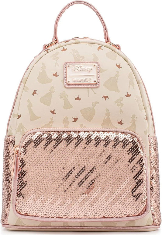 Loungefly Disney Ultimate Princesses AOP Sequin Mini Backpack