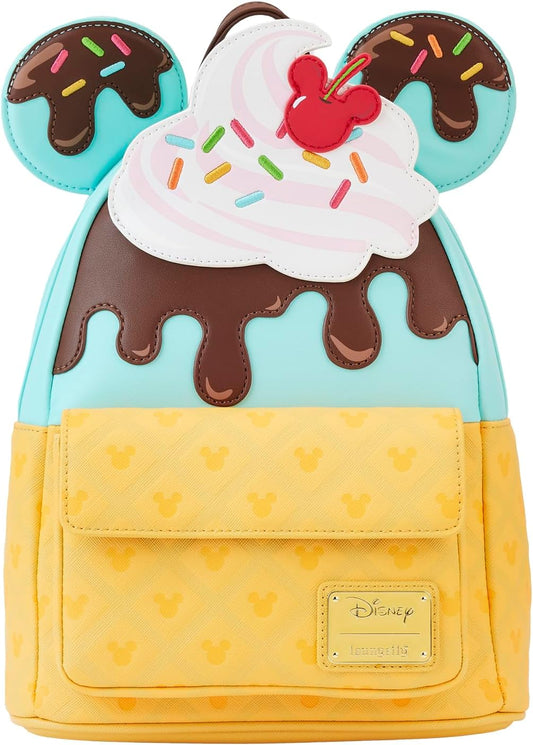 Loungefly Disney Mickey and Minnie Mouse Sweets Ice Cream Mini Backpack