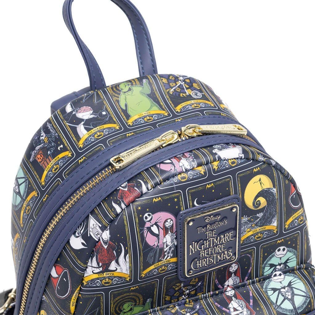 Loungefly Nightmare Before Christmas Fuego AOP Tarot Mini Backpack