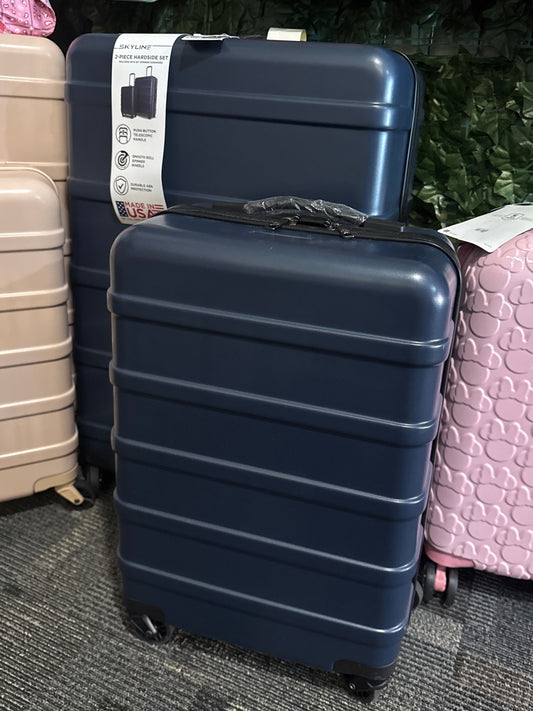 Skyline 2 piece hard side luggage set indigo