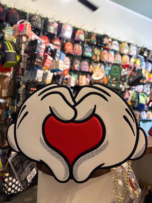Loungefly Disney Mickey Mouse Heart Hands Crossbody