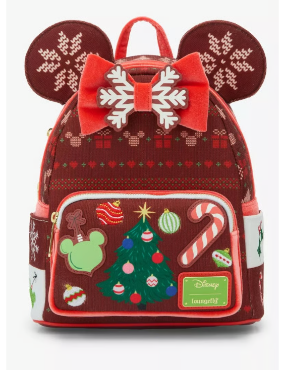 Loungefly Disney Minnie Mouse Sweater Holiday Mini Backpack