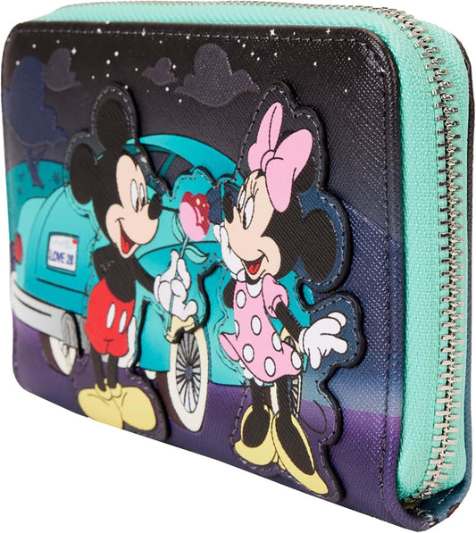 Loungefly Disney Mickey and Minnie Date Night Drive-In Zip Around Wallet