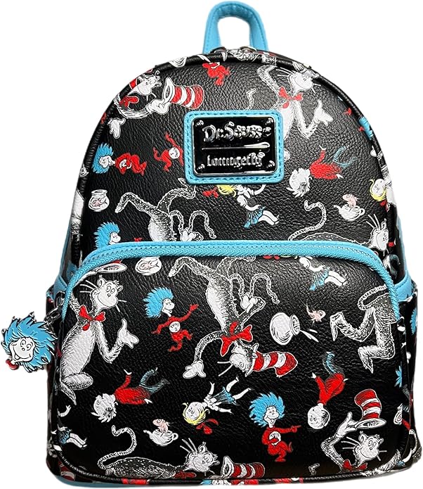 Loungefly Dr Seuss Cat in the Hat AOP Mini Backpack