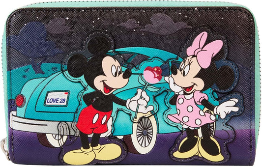 Loungefly Disney Mickey and Minnie Date Night Drive-In Zip Around Wallet