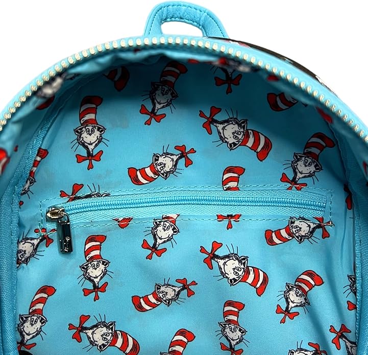 Loungefly Dr Seuss Cat in the Hat AOP Mini Backpack