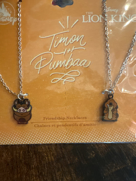 Disney Loin King Timon and Pumbaa Friendship Necklace
