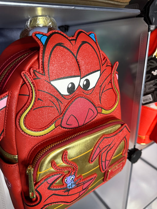 Mulan Mushu Glitter Cosplay Loungefly mini backpack