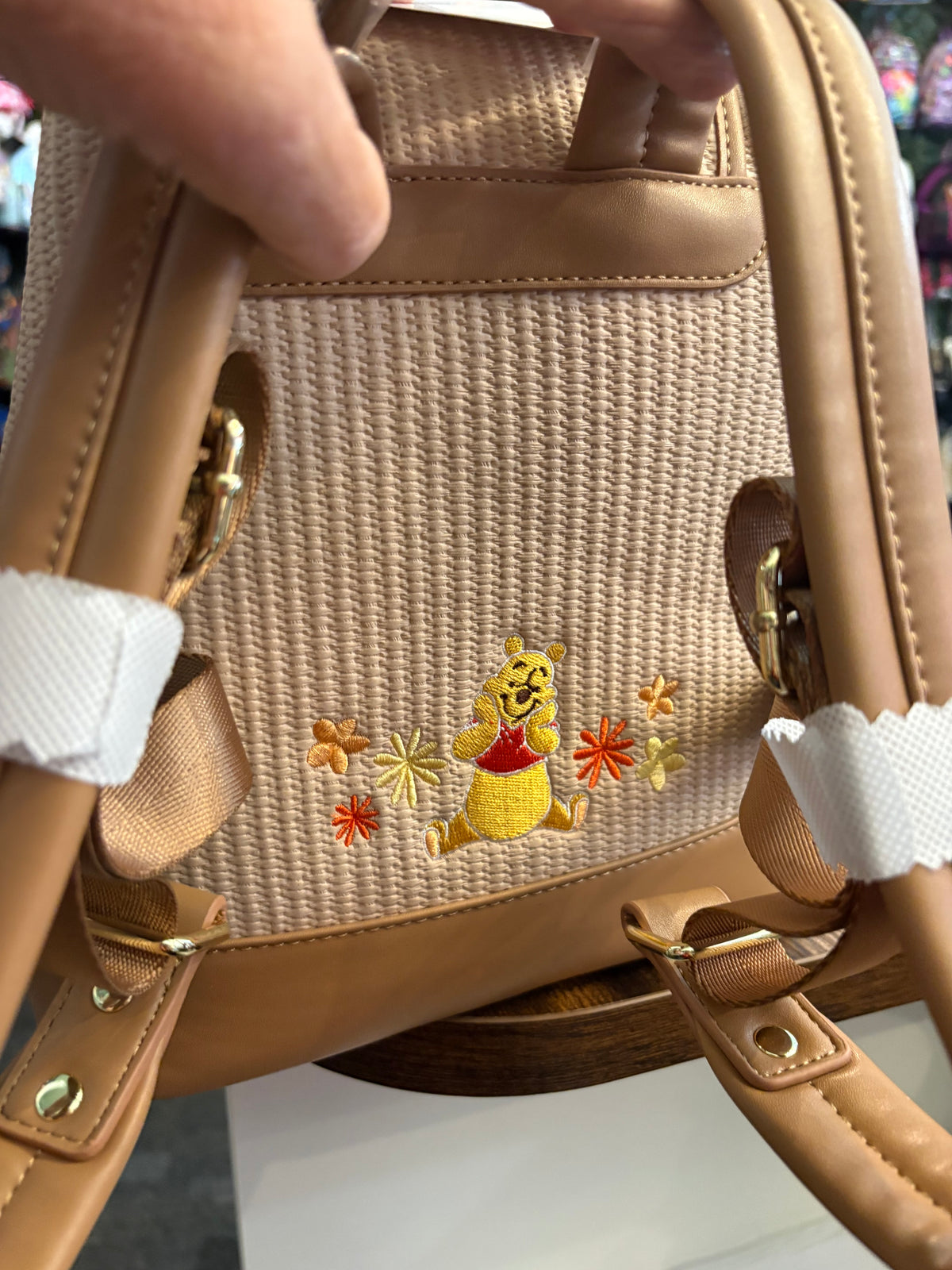 Loungefly Disney Raffia With Chenille Flowers Winnie the Pooh mini backpack