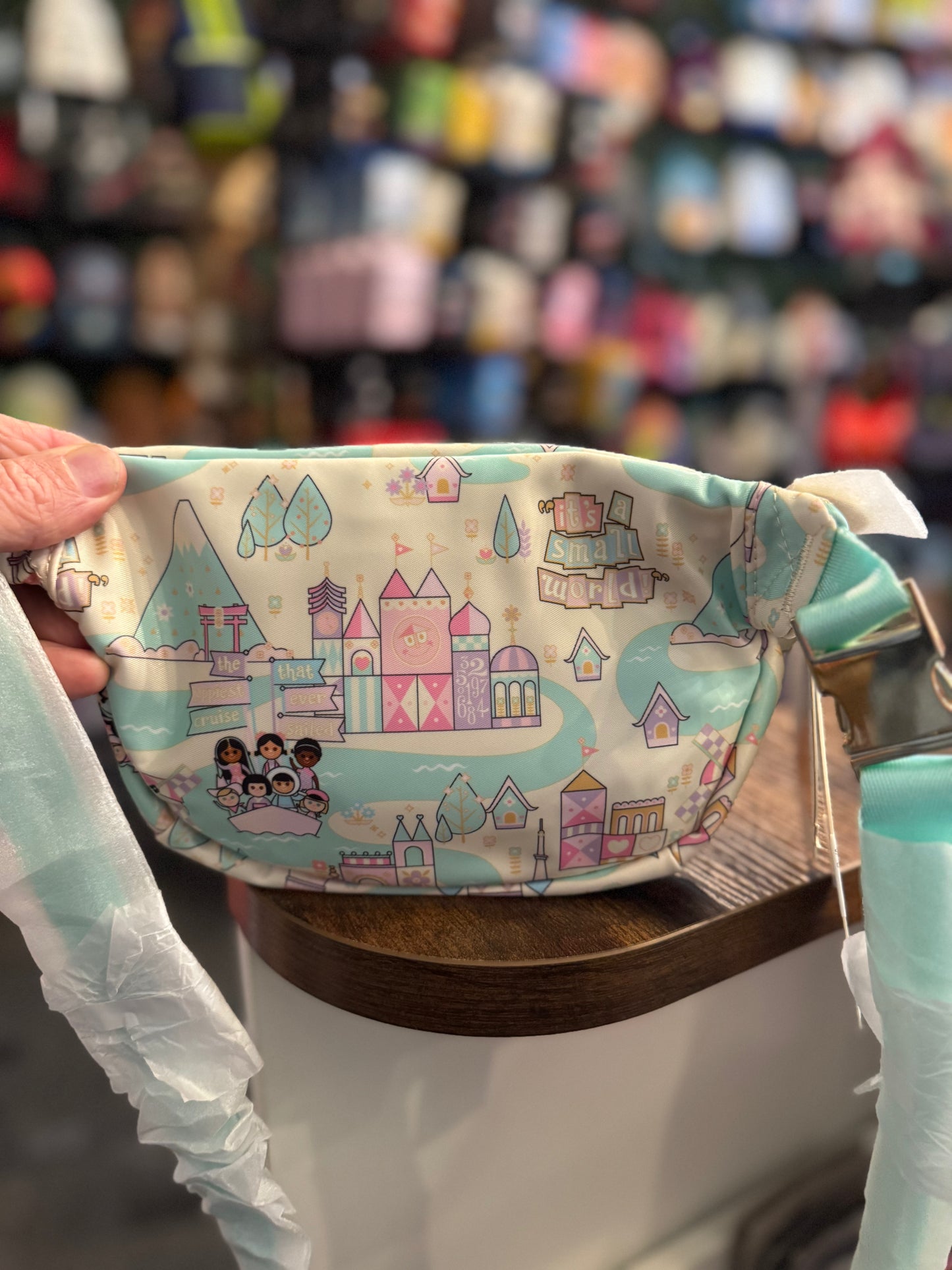 It's a Small World Belt bag-white/green by Stoney Clover Lane