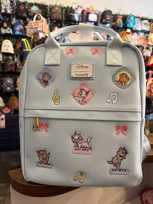 Loungefly Aristo Cats Square Canvas Embroidered Mini Backpack