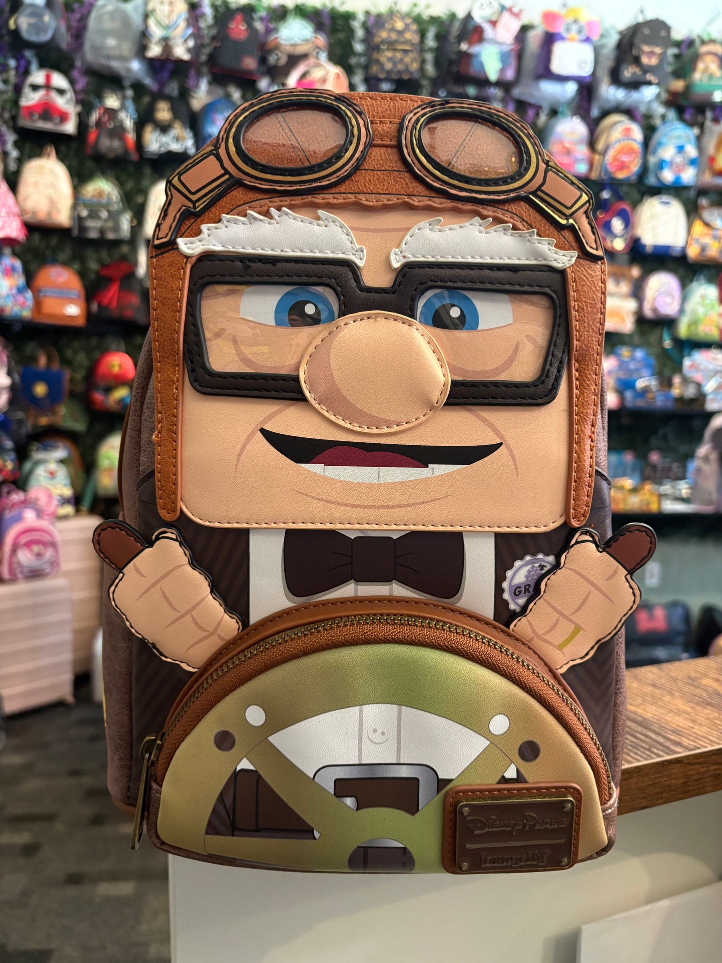 Loungefly Pixar UP Carl Fredricksen Pilot Mini Backpack