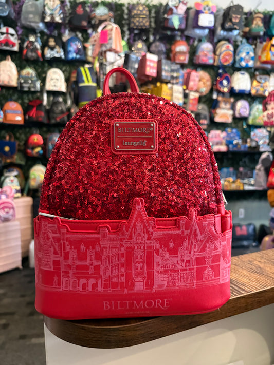 Loungefly Biltmore Estate Red Sequin mini Backpack
