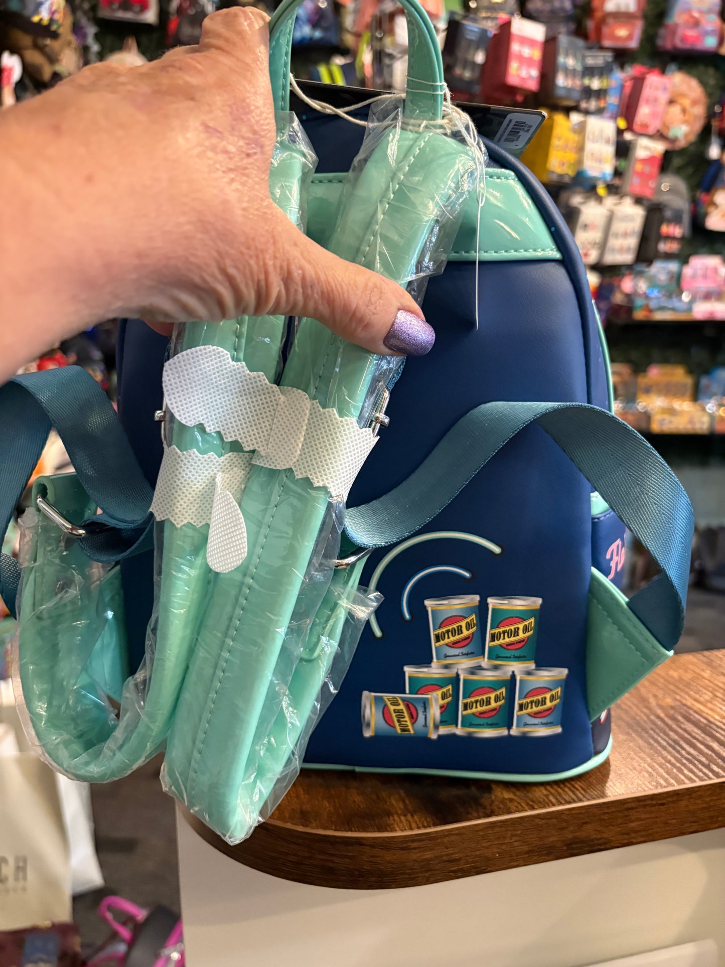 Loungefly Pixar Cars Flos Cafe Glow in the Dark Mini Backpack