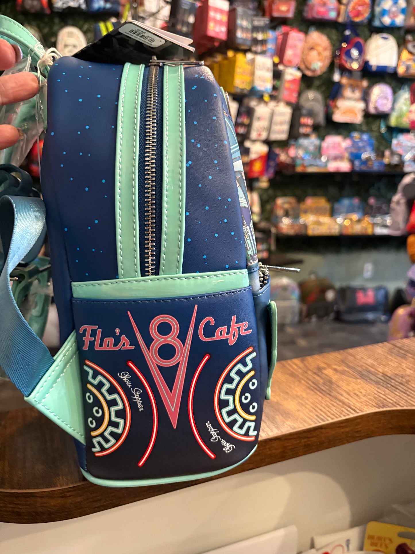 Loungefly Pixar Cars Flos Cafe Glow in the Dark Mini Backpack