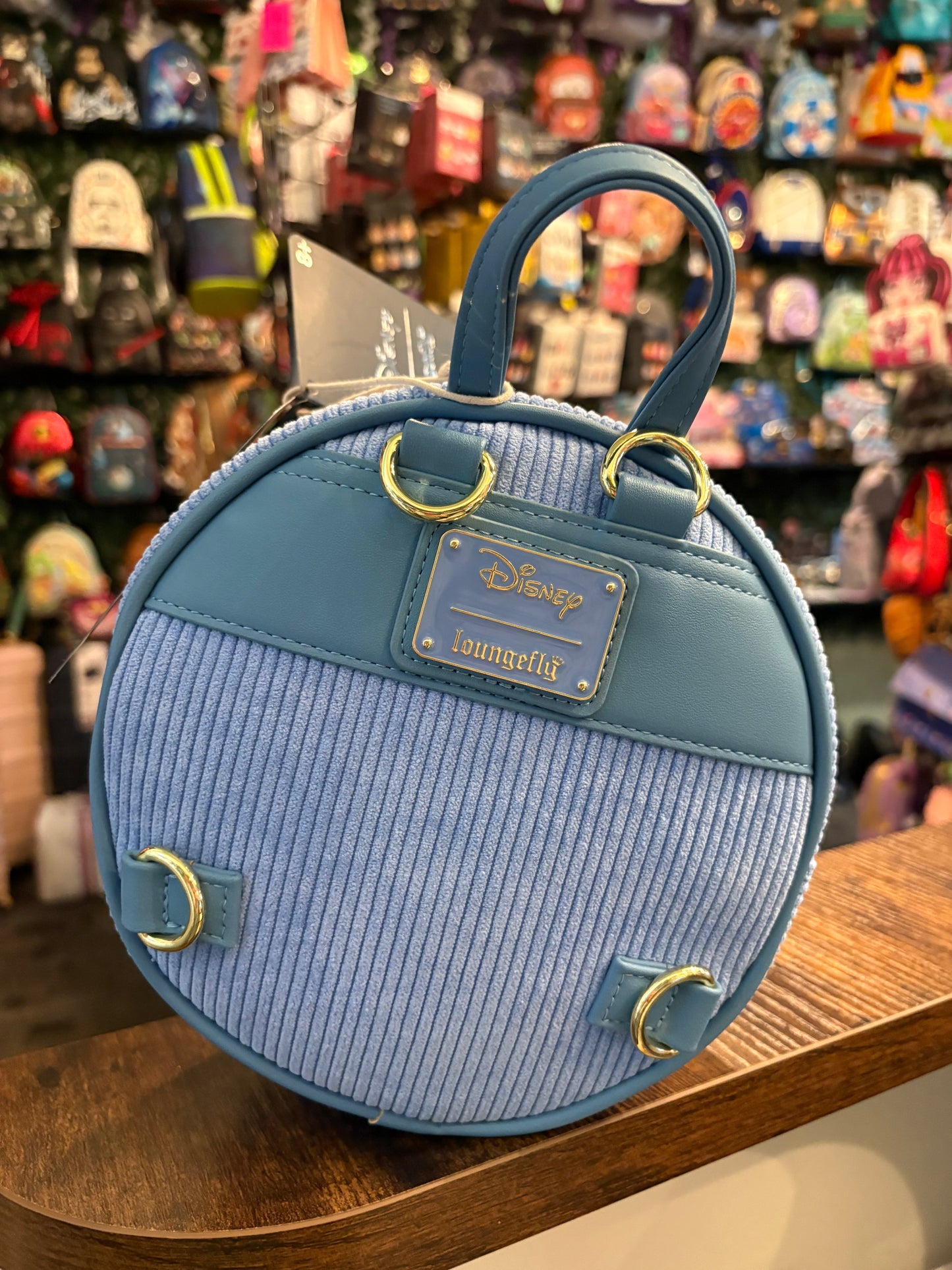 Loungefly Stitch Corduroy Embroidery Round Crossbody