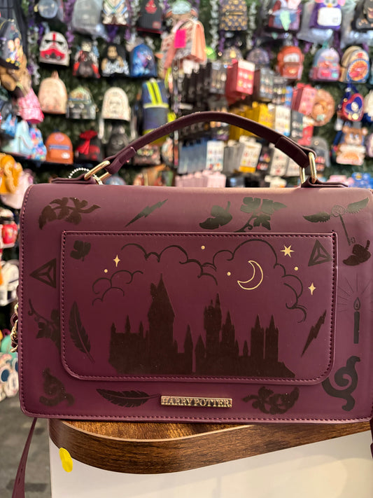 Box Lunch Harry Potter Hedwig Flocked Maroon Crossbody
