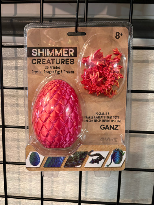 GANZ 3D Printed Crystal Dragon Egg with Dragon