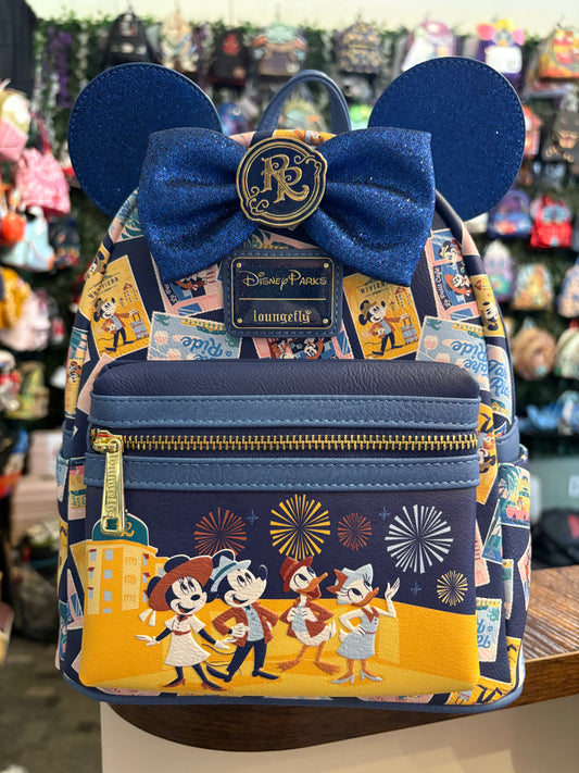 Loungefly Disney Parks Riviera Resort Postcards  mini backpack