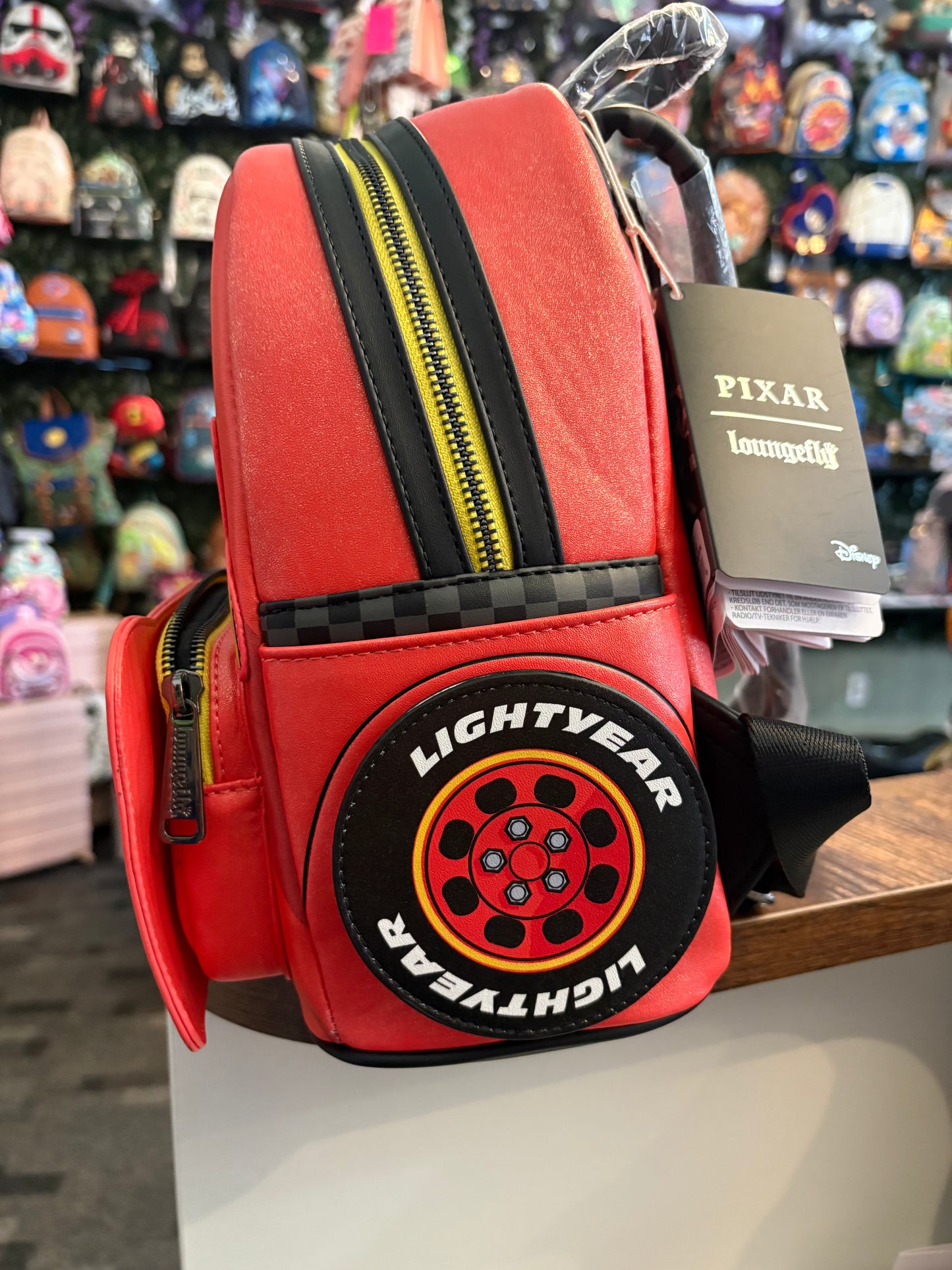 Loungefly Disney Lightning McQueen mini backpack headlights light up