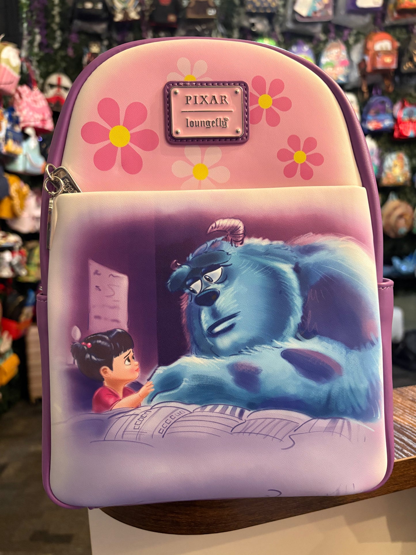 Loungefly Disney Pixar Monsters Inc Boo and Sully Bed Scene mini backpack