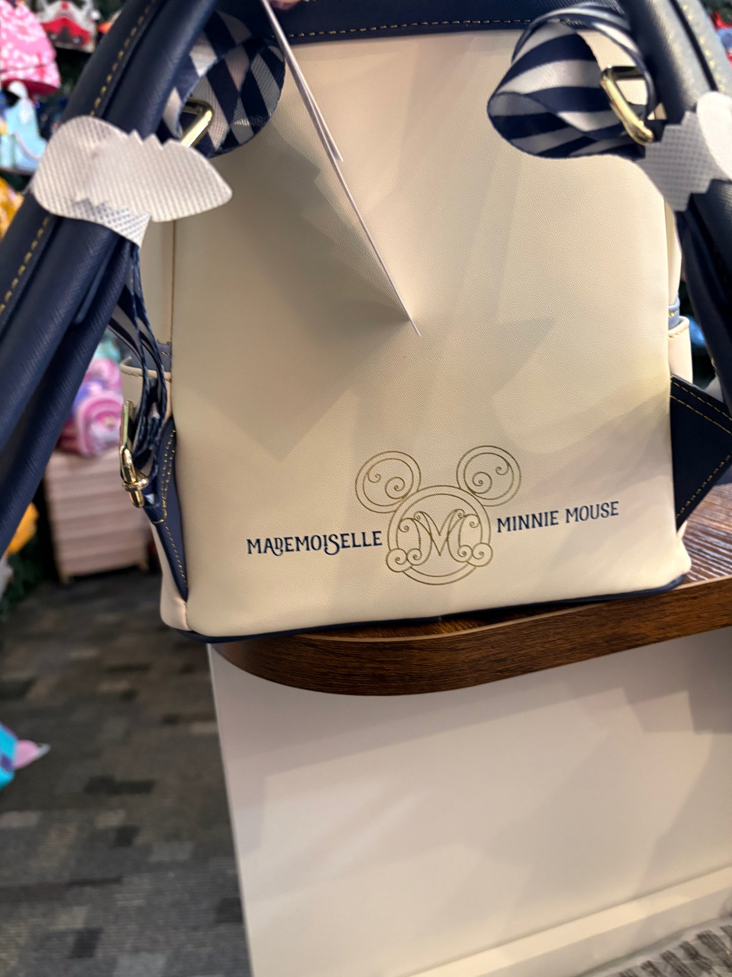 Loungefly Disney Parks Epcot France Minnie Mouse Beige "La Vie en Rose" mini bakpack