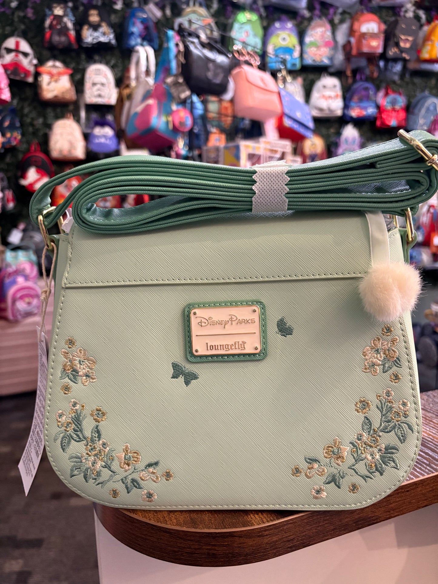 Loungefly TInker Bell Disney Parks 2026 Silhouette Floral Crossbody light green