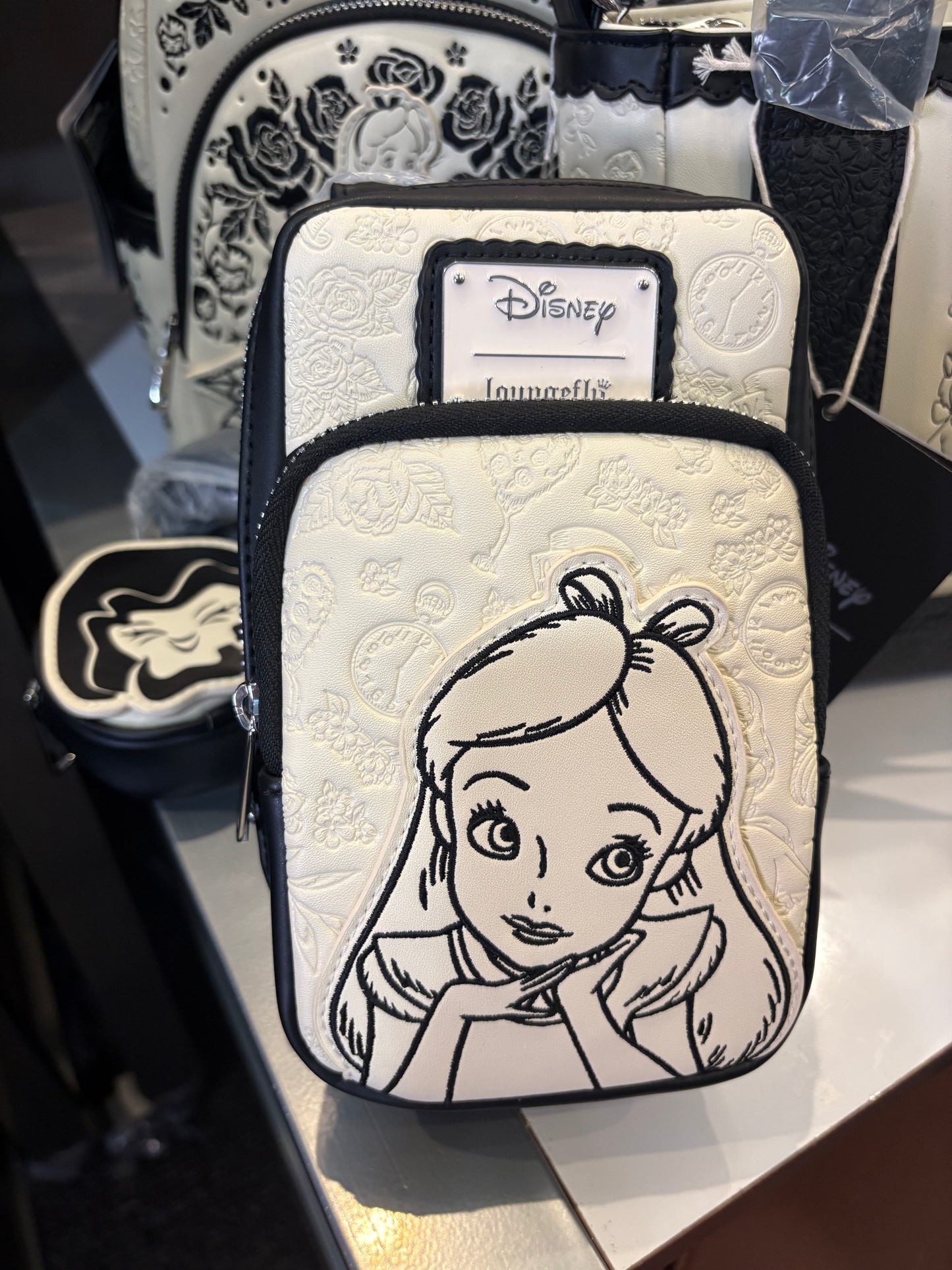 Loungefly Disney Alice in Wonderland Sling Cream and Black