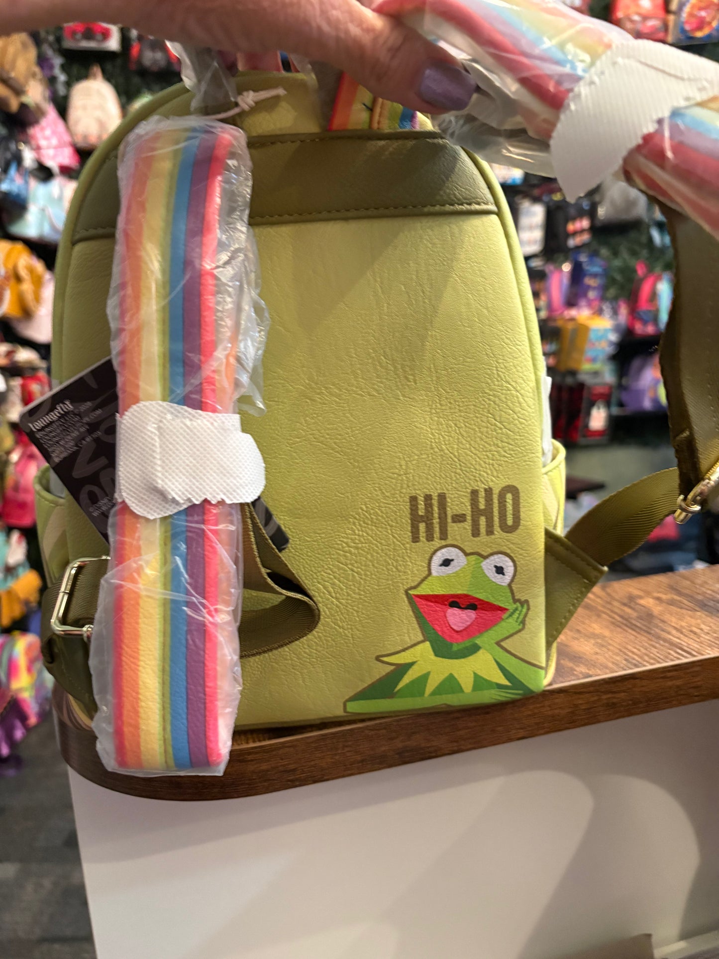 Loungefly Disney Muppets Kermit Banjo Rainbow Mini backpack