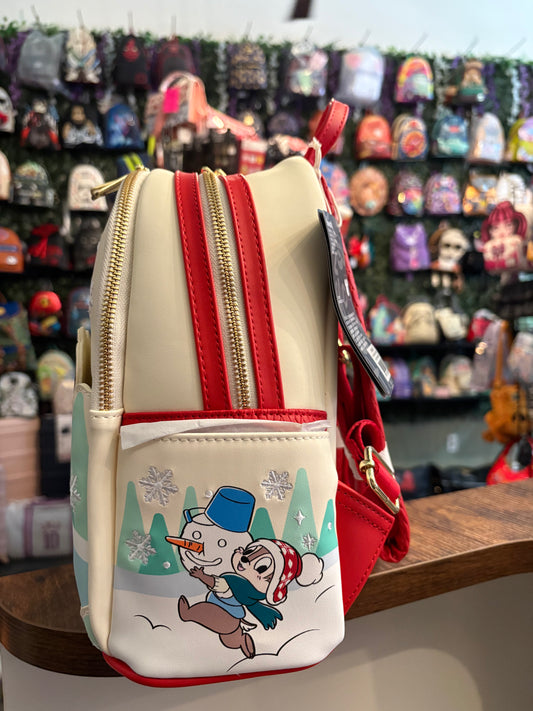 Loungefly Disney Mickey and Friends Ice Skating Holiday mini backpack