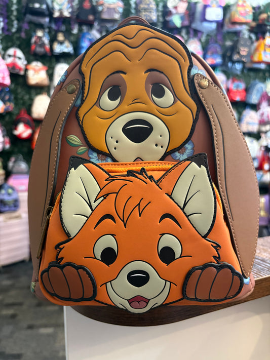 Loungefly Disney The Fox and The Hound Cosplay mini backpack Moveable ears