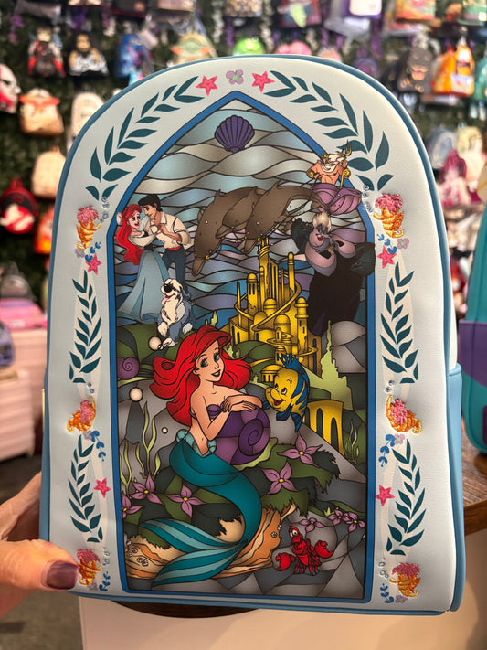 Loungefly Disney The Little Mermaid stained glass mini Backpack