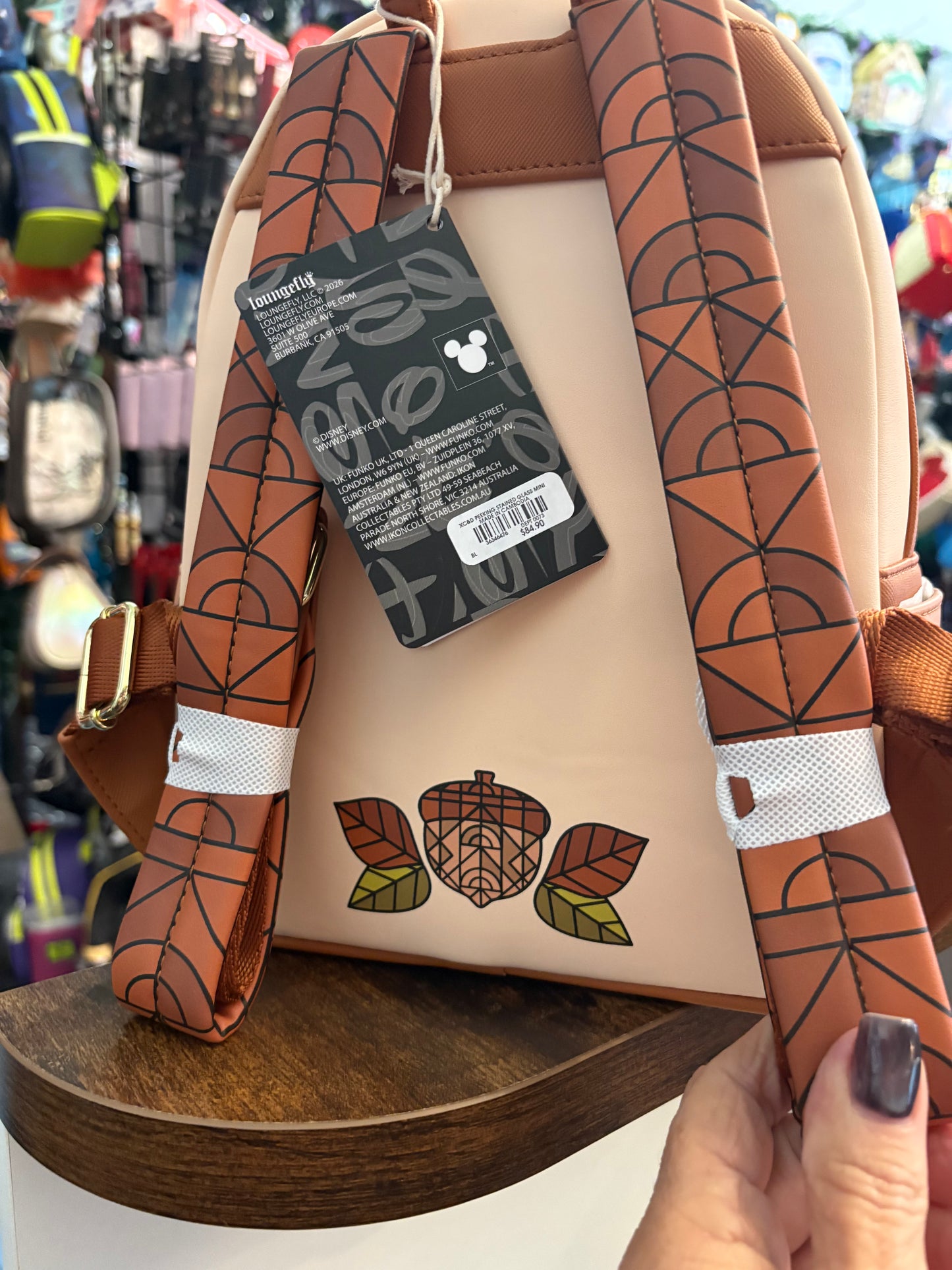 Loungefly Chip and Dale Peeking Stained Glass mini Backpack