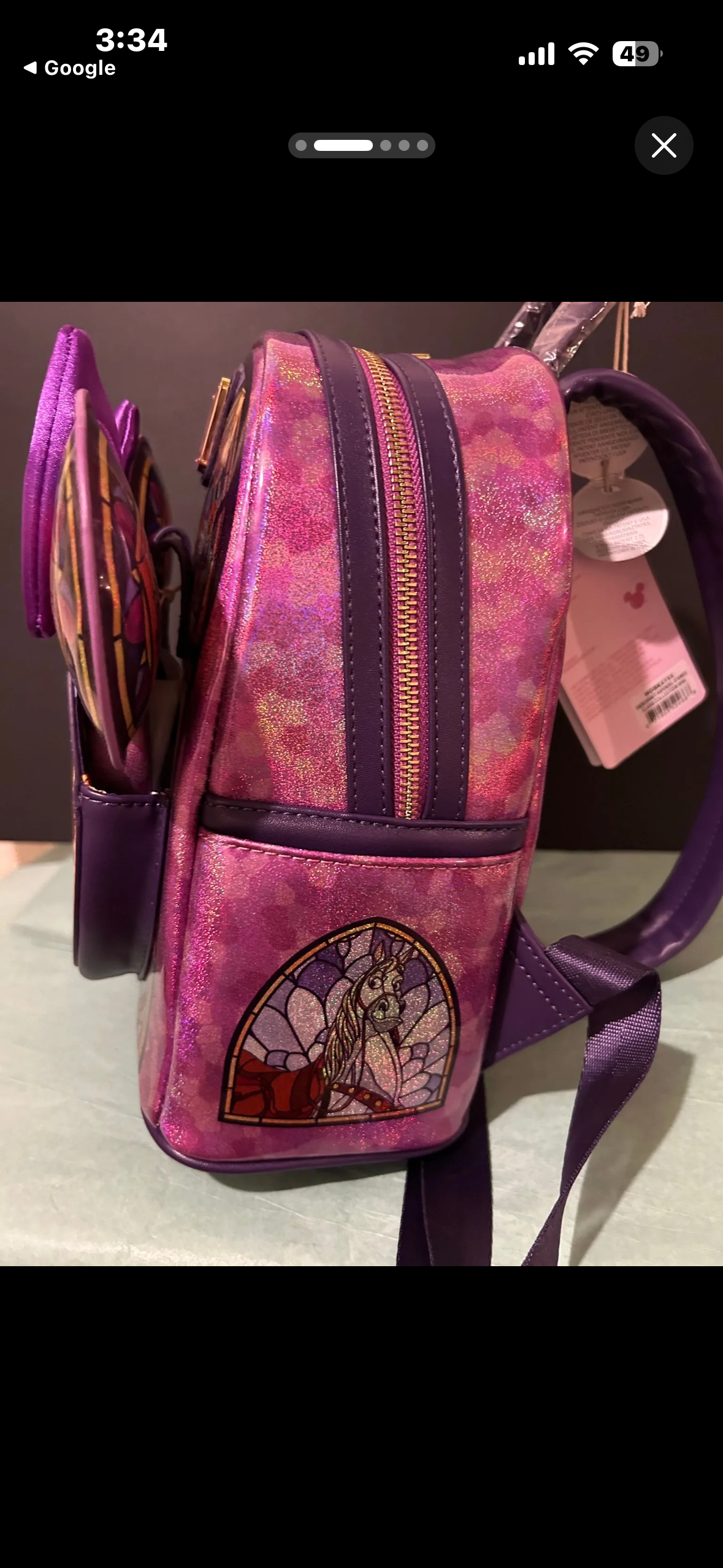 Loungefly Disney Rapunzel Stained Glass Mini Backpack with ears