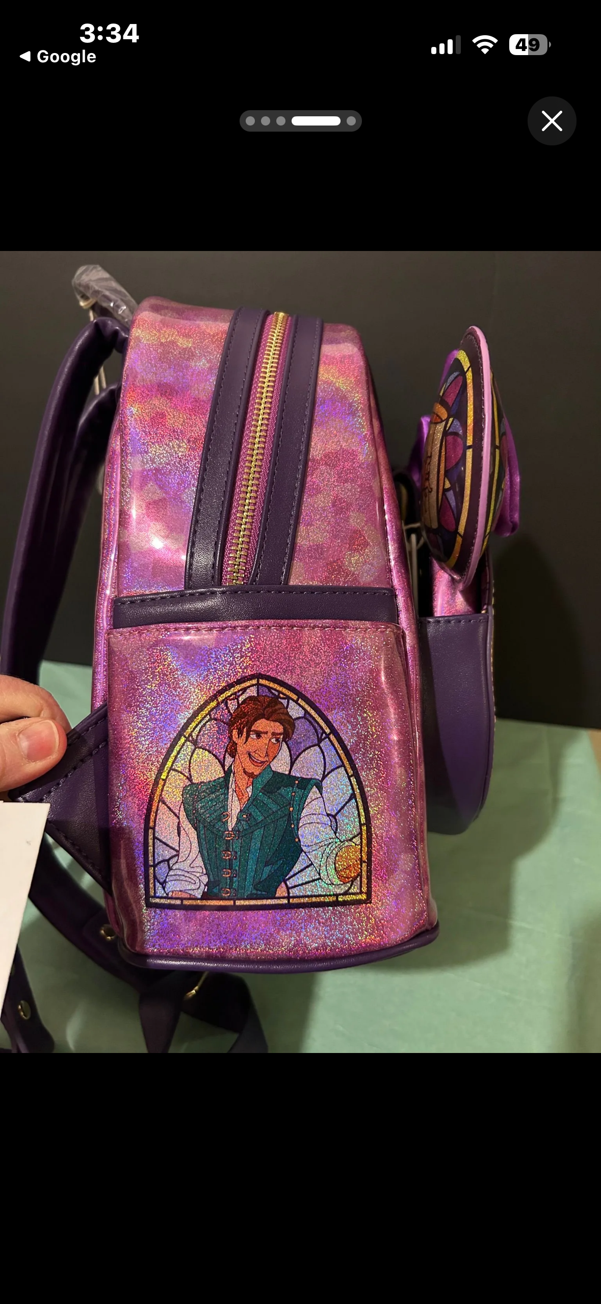 Loungefly Disney Rapunzel Stained Glass Mini Backpack with ears
