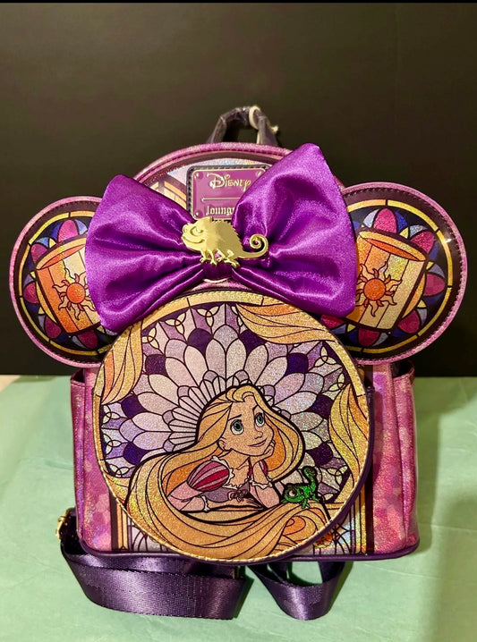 Loungefly Disney Rapunzel Stained Glass Mini Backpack with ears