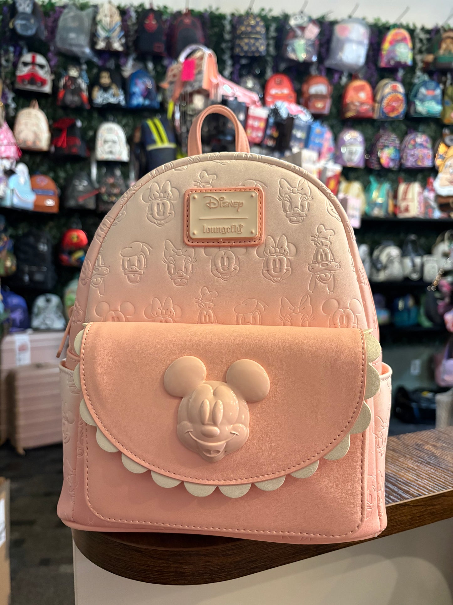 Loungefly Disney Mickie and Friends Ambre pink mini backpack