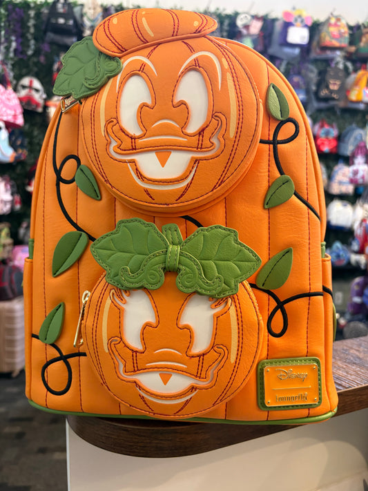 Loungefly Disney Donald and  Jack o Lantern mini backpack
