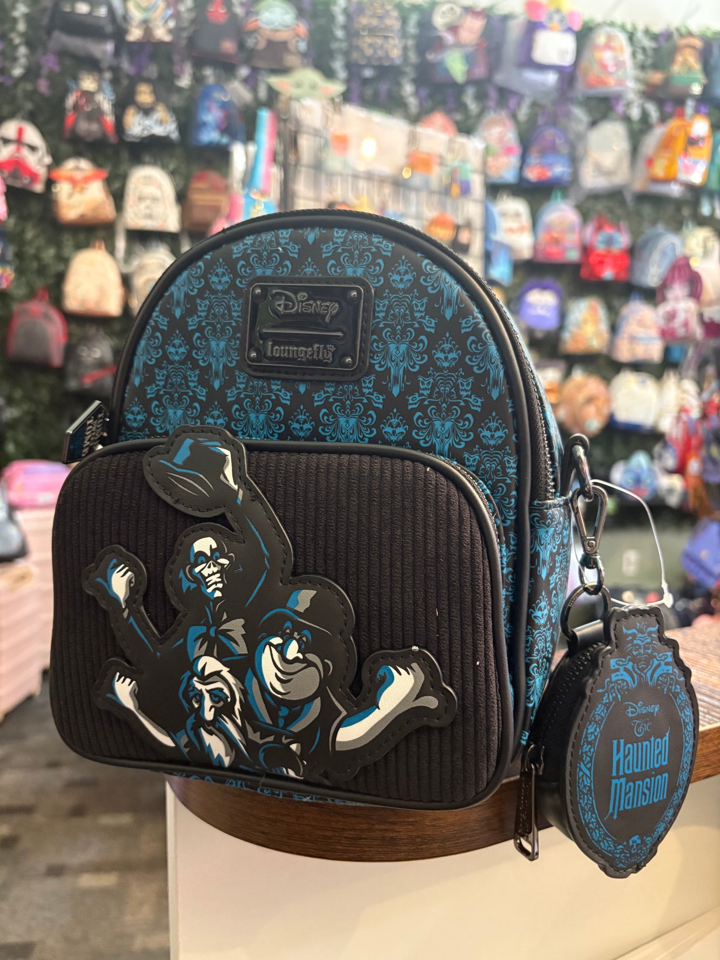 Loungefly Haunted Mansion Convertible mini Backpack/crossbody with coin purse