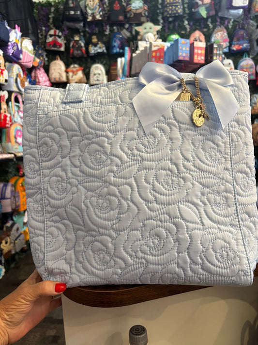 Disney Princess Her Universe Light Blue Rose Quilted Tote