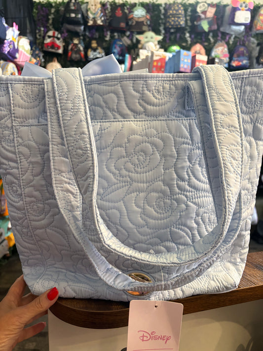 Disney Princess Her Universe Light Blue Rose Quilted Tote