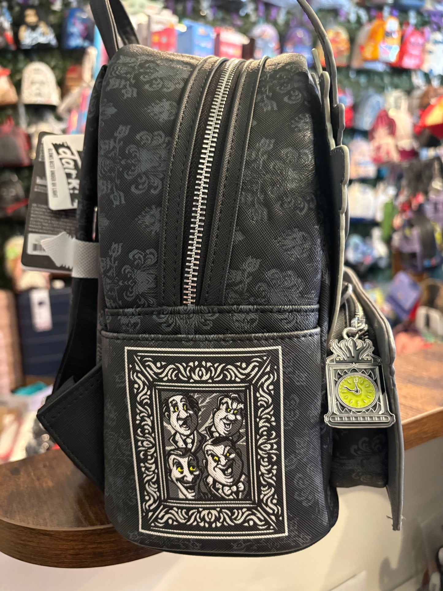 Loungefly Disney Haunted Mansion Gargoyle Wallpaper mini backpack Glows in the darks and lights up